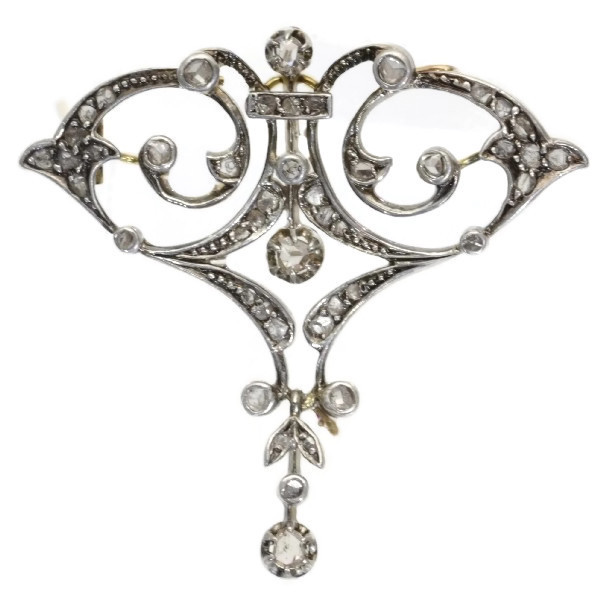 Victorian rose cut diamond brooch, pendant